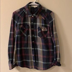 Plaid multi color flannel